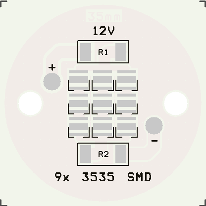 Circuito Impresso Metalcore ( MODULO LED MONO 12V 9X3535 35MM V1 )