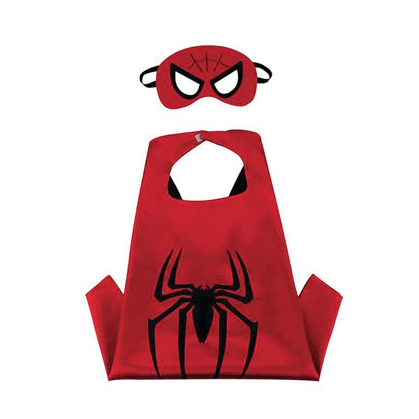 Fantasia Homem Aranha - Capa em tecido e Máscara em Feltro