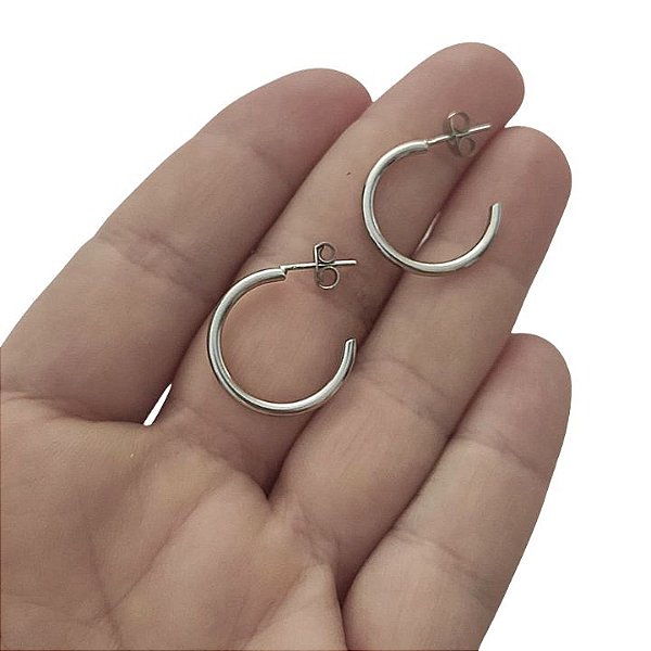 BRINCO DE AÇO 316L ANTIALÉRGICO ARGOLA FIO REDONDO 2 CM
