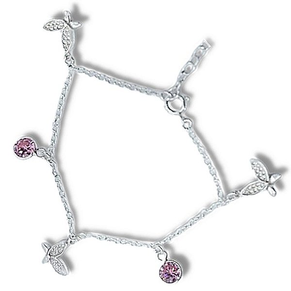 PULSEIRA DE PRATA BORBOLETAS PRINCESS