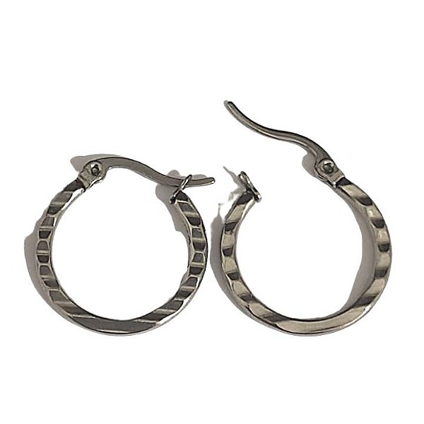 BRINCO ARGOLA DIAMANTADA COM FRISOS LAFAIETTE - 2 CM