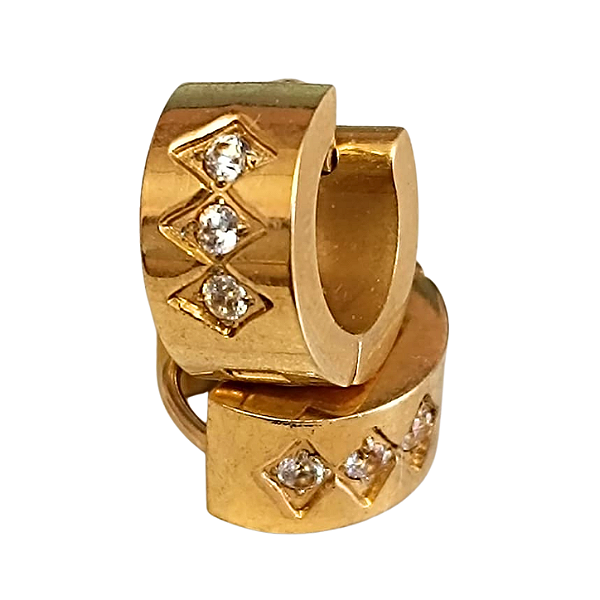 BRINCO ARGOLINHA TIC TAC AÇO COM OURO 18K RADIANCE