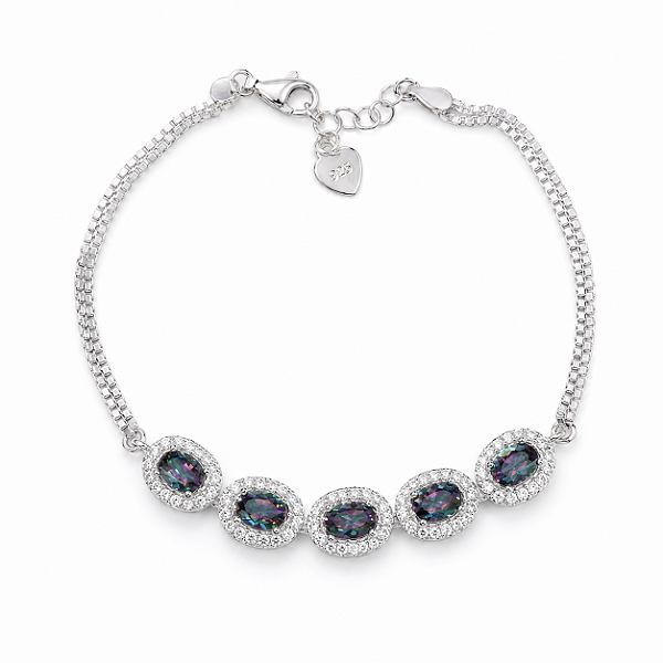 PULSEIRA DE PRATA 925 OVAL MÍSTICA