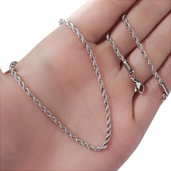 Colar Cordão Baiano em Aço 45 cm - 0,5 mm