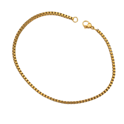 Pulseira de Aço com Ouro 18K Veneziana