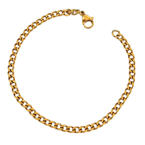 Pulseira Infantil Menino Aço com Ouro 18K Grumet