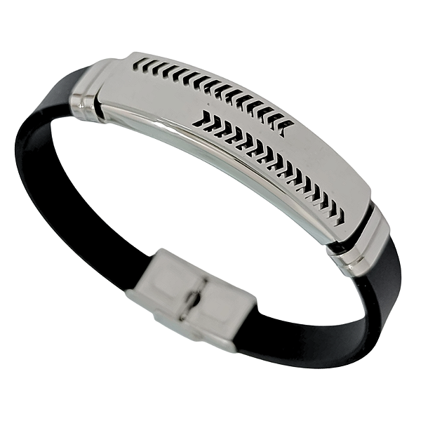 Pulseira Masculina de Aço Foco e Força