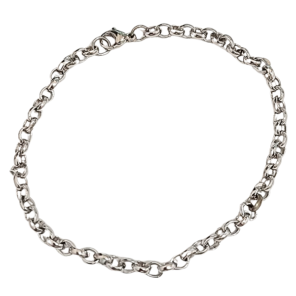 Pulseira de Aço Cirúrgico Elo Português Unissex - 4mm e 21 cm