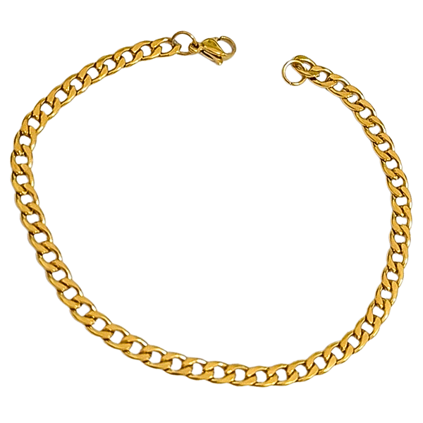 Pulseira de Aço com Ouro 18K Grumet 21 cm - 5mm