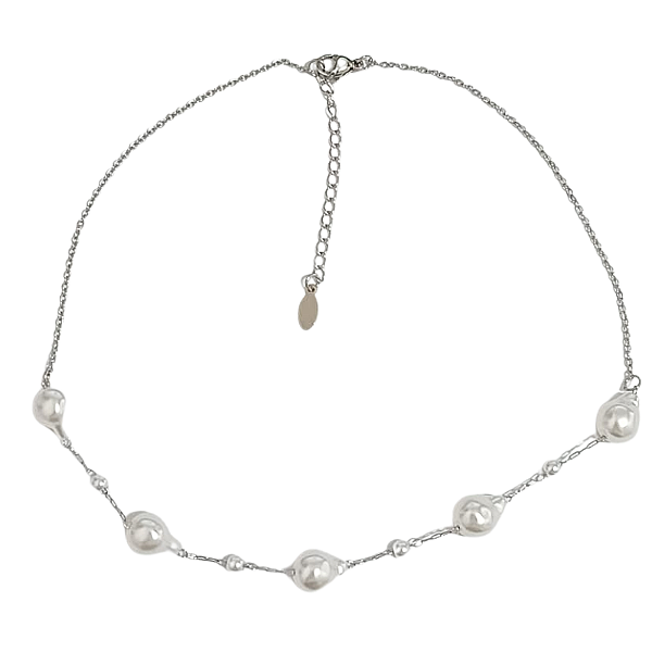 Colar de Pérolas Aço Cirúrgico Estilo Choker