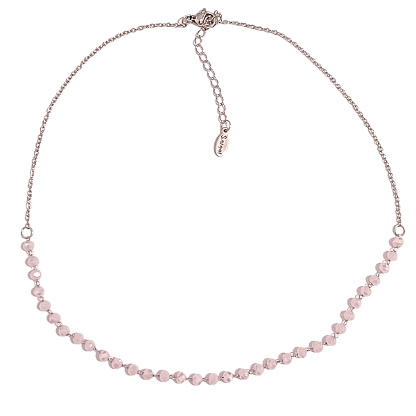 Colar Choker de Aço Cirúrgico com Cristais Baby Rosê