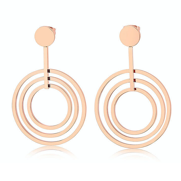 Brinco de Aço com Ouro Rosê Mandals Line