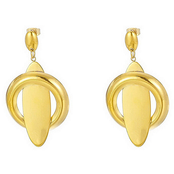 Brinco de Aço Cirúrgico com Ouro 18K Geometric Mirror