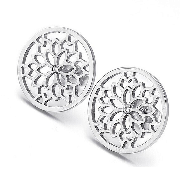 Brinco de Aço Cirúrgico Mandala Flower Star