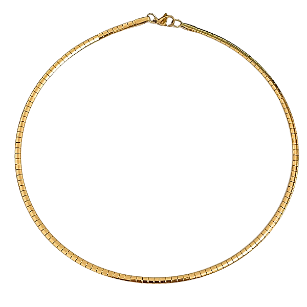 Choker Cleópatra 3 mm de Aço com Ouro 18K