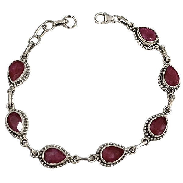 Pulseira de Prata com Rubi Natural Gotin