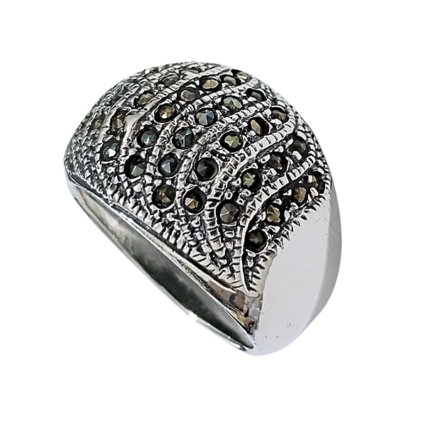 Anel de Prata com Marcassitas Bombom Robusto
