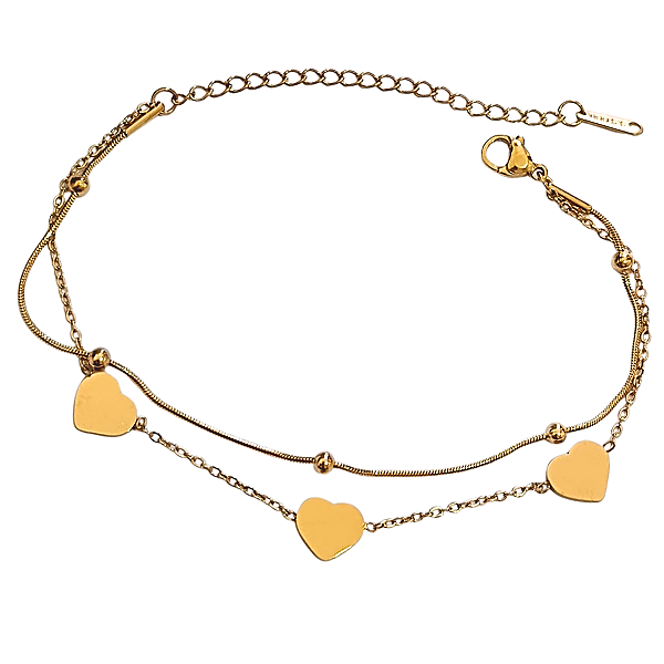 Pulseira Feminina Dupla de Aço com Ouro 18K Jessy