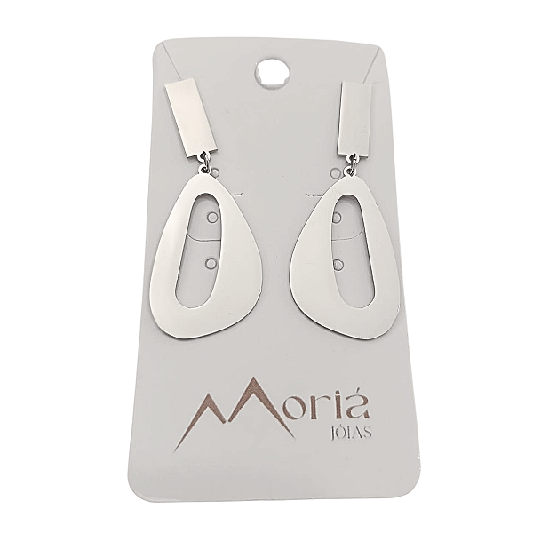 Brinco de Aço Cirúrgico Gota Espelhada Beatrice