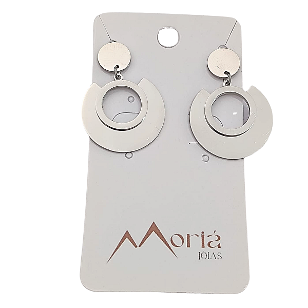 Brinco de Aço Cirúrgico Mandala Midi Espelhada