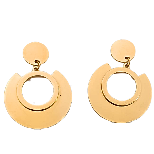 Brinco de Aço Cirúrgico Mandala Midi Espelhada Gold