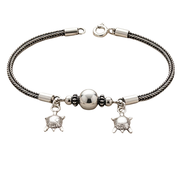 Pulseira Prata de Bali Beads Tartarugas