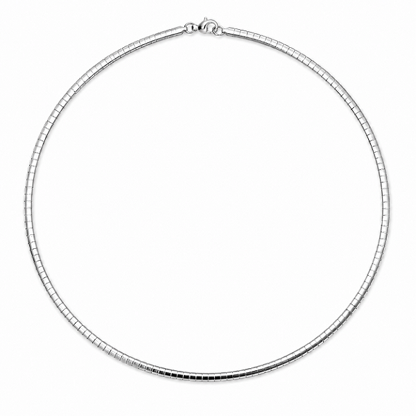 Colar Choker de Aço Cirúrgico Espelhado Ômega 3 mm