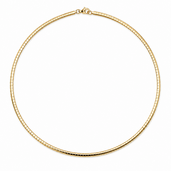 Colar Choker Aço com Ouro 18K Ômega 3 mm