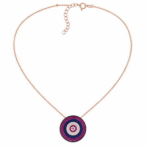 Colar Mandala de Prata com Ouro Rosê