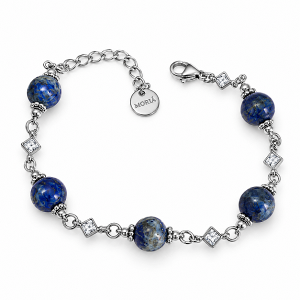 Pulseira de Aço Bali com Pedra Natural Lápis Lazuli