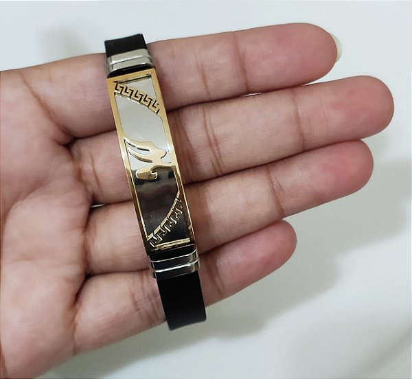 PULSEIRA MASCULINA AÇO COM OURO MAXIMUM