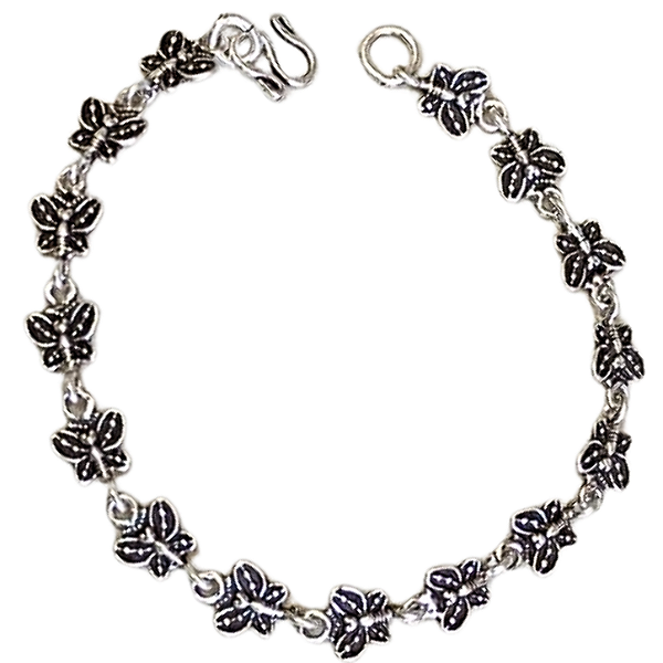 PULSEIRA DE PRATA DE BALI 925 BORBOLETA DELICADA