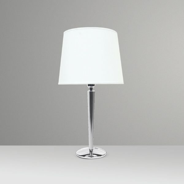 Abajur Alumínio Cromado Cúpula Cônica Tecido Bivolt 63cm de Altura Eclipse Golden Art E-27 M088 Criados-mudos e Salas