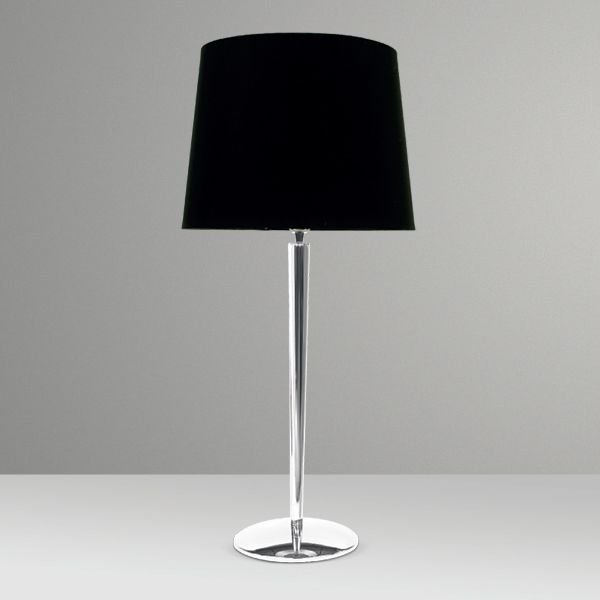 Abajur Alumínio Cromado Palito Cúpula Cônica Tecido Bivolt 87cm de Altura Eclipse Golden Art E-27 M093 Quartos e Salas