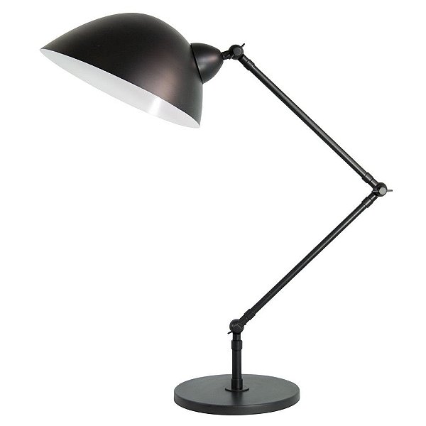 Abajur Luminária de Mesa Alumínio Preto Bivolt Articulado 70cm de Altura Baboo Golden Art E-27 M1060-308 Cabeceiras e Salas