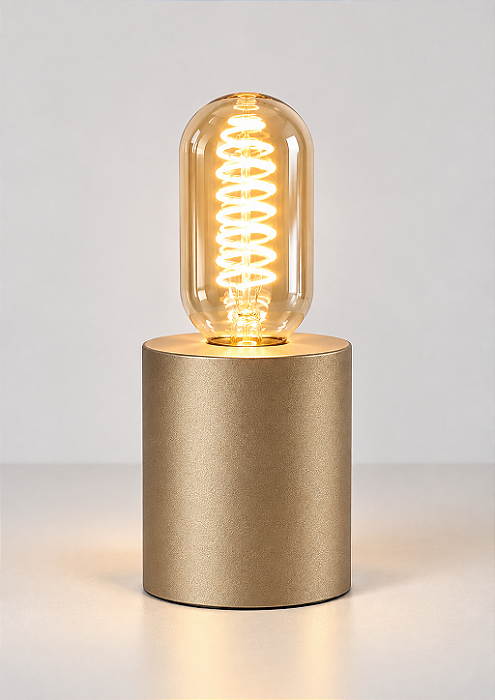 (Pintura) Abajur Tube Golden Art M4014 Tubular Metal Vermelho 14x10cm 1x Lâmpada E27 Bivolt Mesas e Balcões