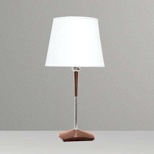 Abajur Rústico Base Madeira Cúpula Cônica Tecido Bivolt 56cm de Altura Eros Golden Art E-27 M626 Cabeceiras e Salas