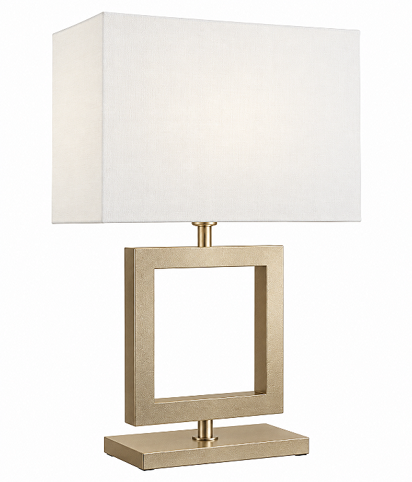 (Pintura) Abajur Golden Art M632-PI Alumínio Quadrado Decorativo Cúpula Tecido 66cm Altura E-27 Quartos e Salas