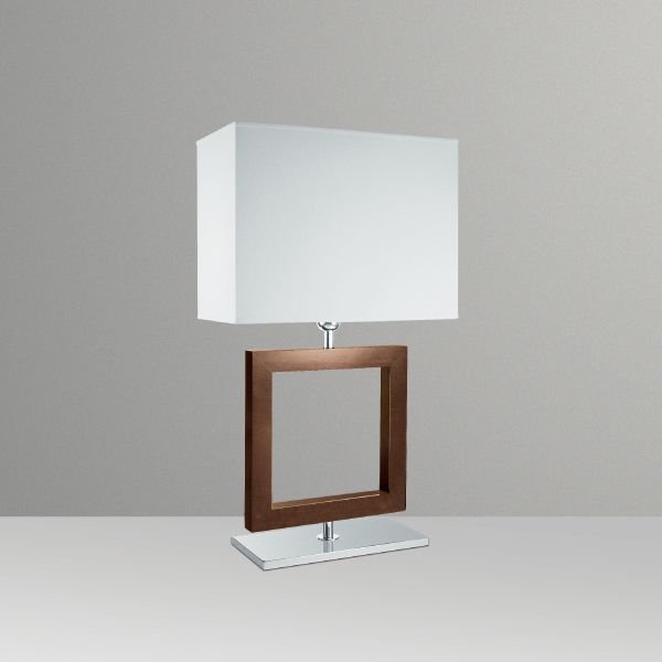 Abajur Rústico Decorativo Quadrado Madeira Cúpula Tecido Bivolt 66cm de Altura Golden Art E-27 M632-MA Mesas e Salas