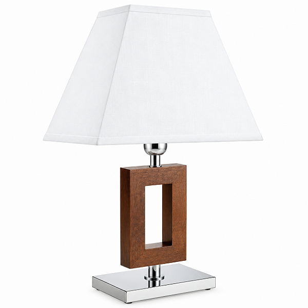 Abajur Rústico Decorativo Madeira Maciça Cúpula Tecido Bivolt 43cm de Altura Golden Art M633-MA Criados-mudos e Salas
