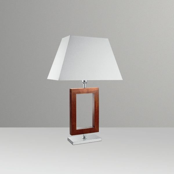 Abajur Rústico Decorativo Moderno Retangular Madeira Cúpula Bivolt 66cm de Altura Golden Art E-27 M634-MA Quartos e Salas