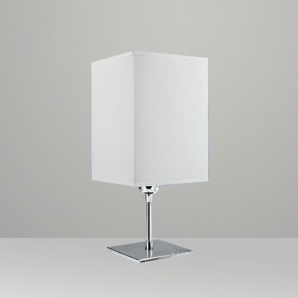 Abajur Palito Alumínio Cúpula Quadrada Tecido Bivolt 35cm de Altura Golden Art E-27 M636 Cabeceiras e Salas