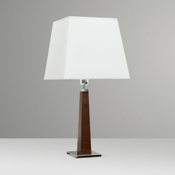 Abajur Rústico Madeira Maciça Pirâmide Cúpula Tecido Bivolt 65cm de Altura Golden Art E-27 M662 Escritórios e Mesas