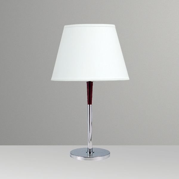 Abajur Cromado Rústico Madeira Cúpula Tecido Bivolt 56cm de Altura Mittos Golden Art E-27 M664 Cabeceiras e Salas