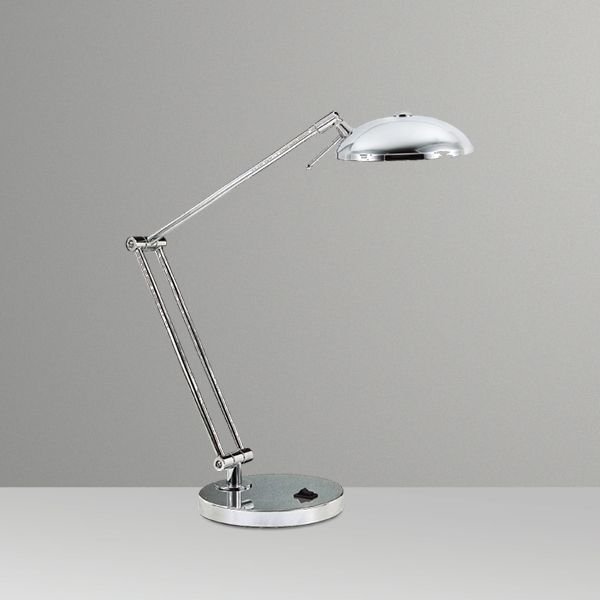 Abajur Luminária de Mesa Articulado Alumínio Cromado Bivolt 40cm de Altura Jully Golden Art G9 M680A Escritórios e Salas