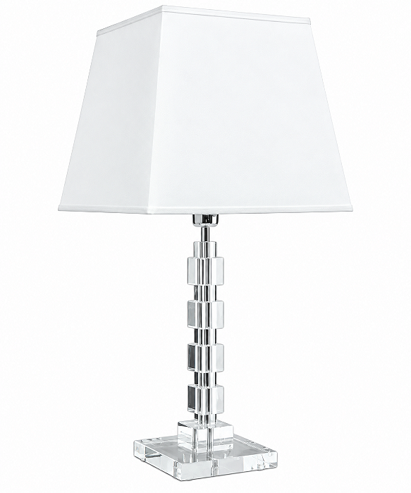 Abajur Golden M681LT Art Cubos 40 Acrílico Cristal e Latão 71cm 1xE27