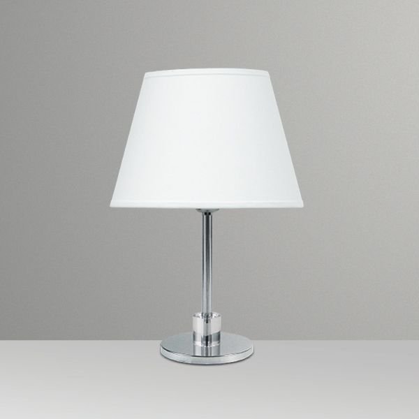 Abajur Alumínio Cromado Cristal Cúpula Cônica Tecido Bivolt 40cm de Altura Golden Art E-27 M693 Cabeceiras e Mesas