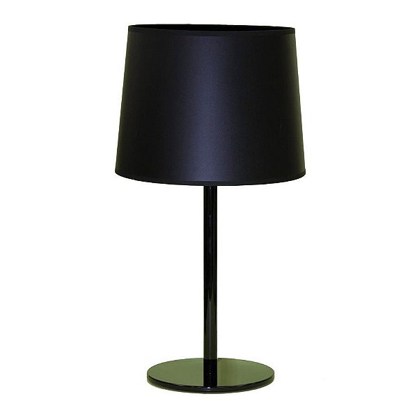 Abajur Alumínio Colorido Preto Cúpula Plástico Bivolt 63cm de Altura Castt Golden Art E-27 M895 Mesas e Quartos