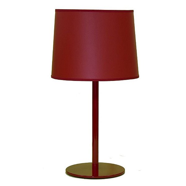 Abajur Alumínio Colorido Vermelho Cúpula Plástico Bivolt 63cm de Altura Castt Golden Art E-27 M895 Quartos e Salas