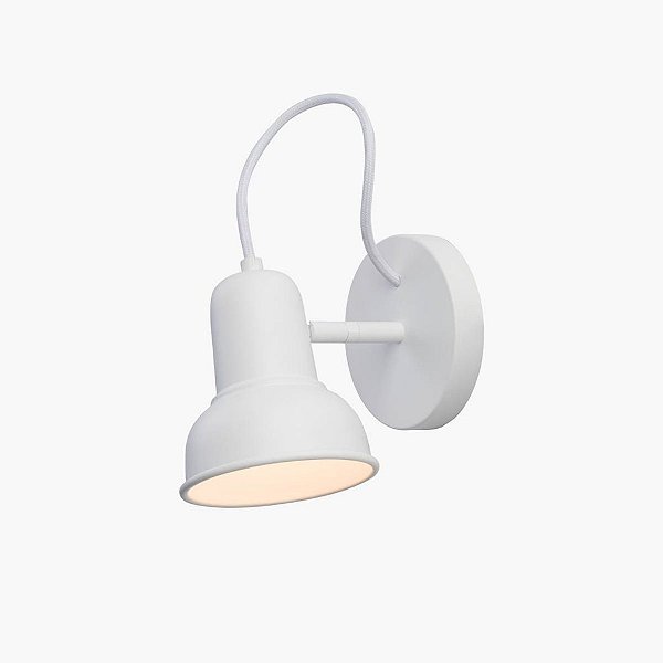 Arandela Escriba Sino Articulada Alumínio Branco 27x27cm Golden Art 1x E27 Bivolt P1810-1Camas e Cabeceiras